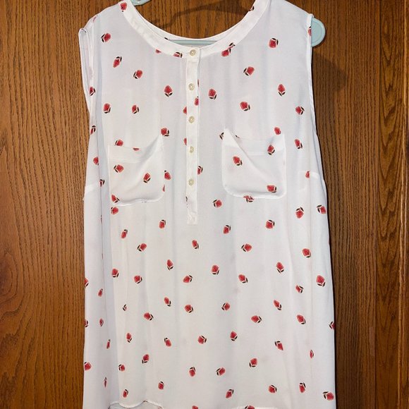 LOFT Tops - Loft women's plus white floral tank size 20/22